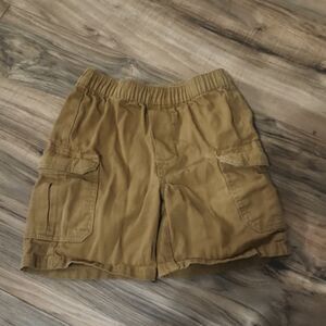 Little Rebels Boys Cargo Shorts Brown Size 5 100% Cotton Elastic Waist Pockets